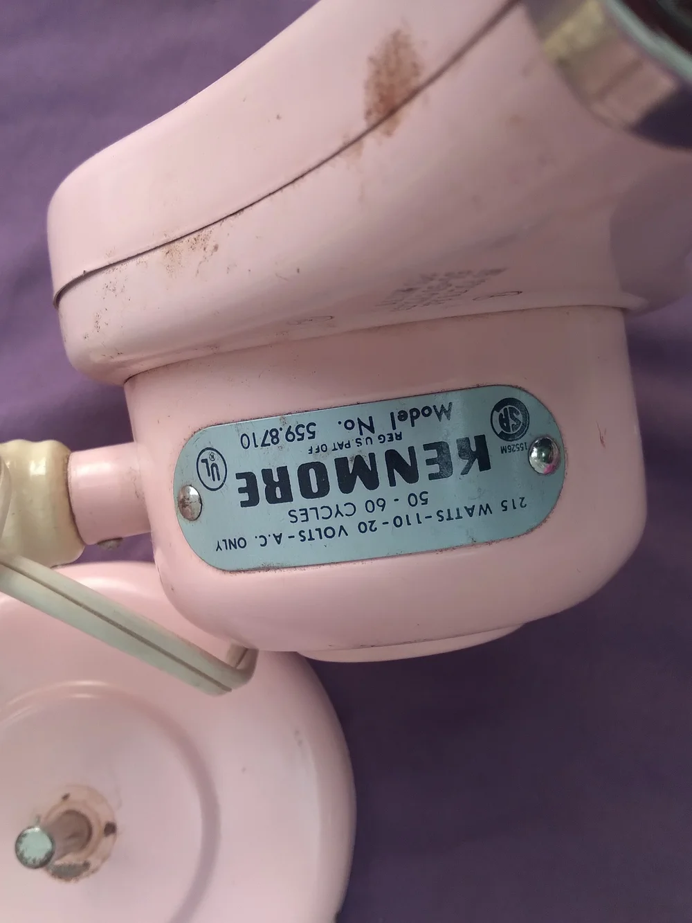 Kenmore Vintage Soft Pink Hair Dryer - Women's Hair Accessory